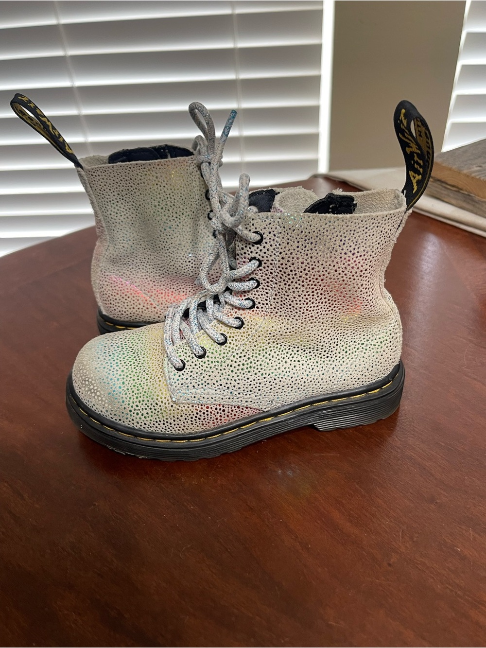 Dr Martens Boots Toddler 1460 Pascal T Irridescent Lace Up Air wait shoes  zip